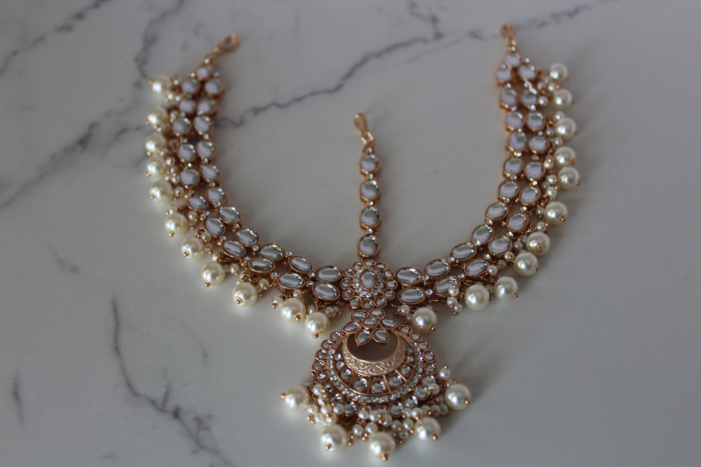 Rose Gold Radiance Meenakari 8-Piece Bridal Set