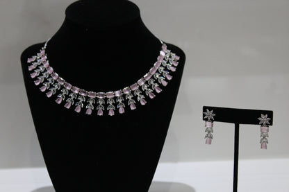 Lumina Royale American Diamond Set - Pink