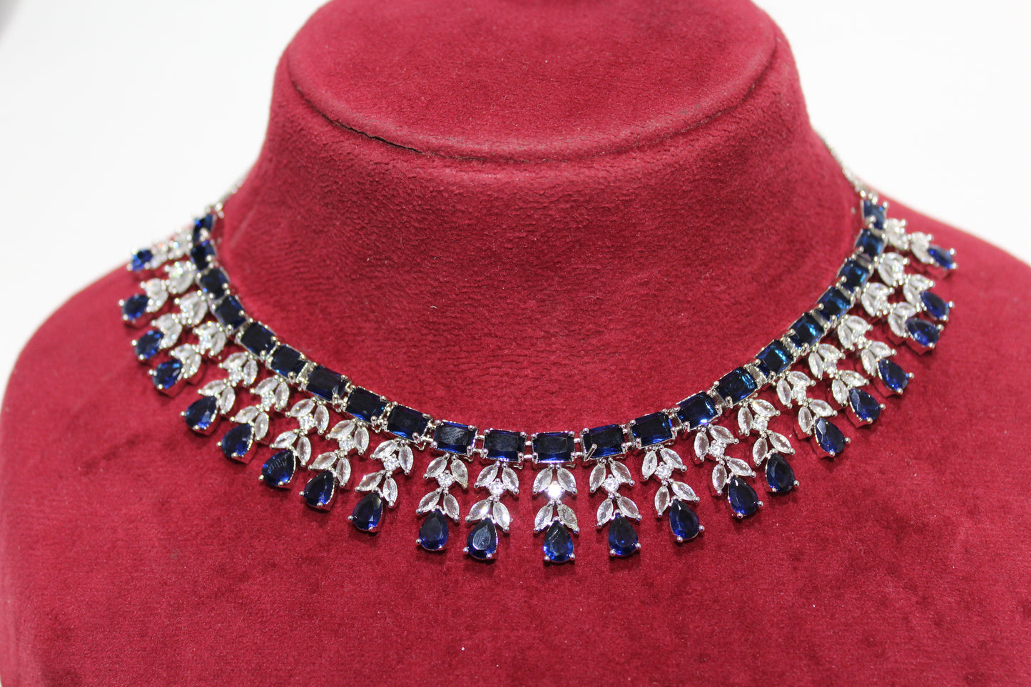 Lumina Royale American Diamond Set - Navy Blue