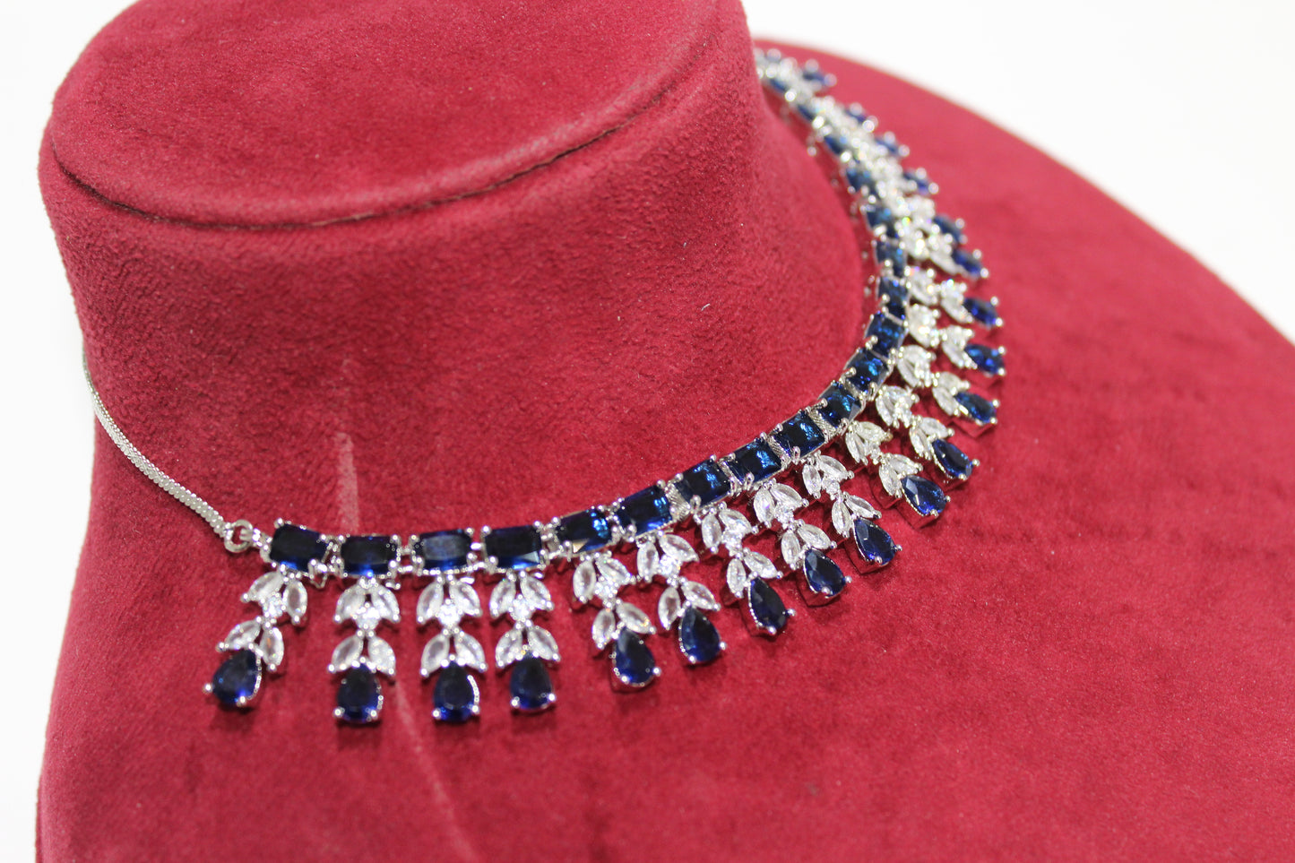 Lumina Royale American Diamond Set - Navy Blue