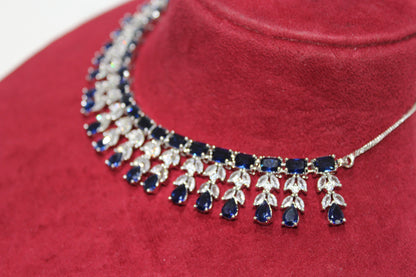 Lumina Royale American Diamond Set - Navy Blue