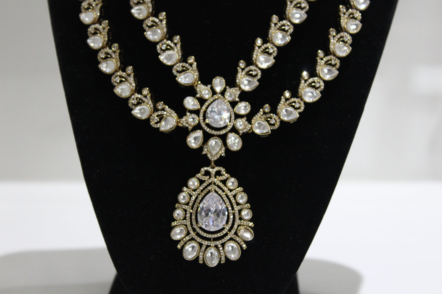 Victorian Grace Moissanite Polki Set - White