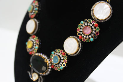 Royal Patiala Necklace Set - Multicolor