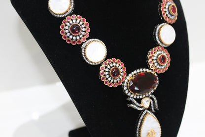 Royal Patiala Necklace Set - Ruby