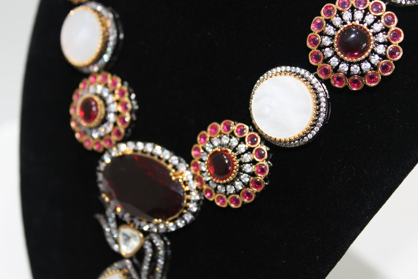 Royal Patiala Necklace Set - Ruby