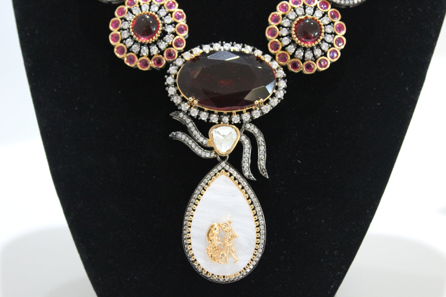 Royal Patiala Necklace Set - Ruby