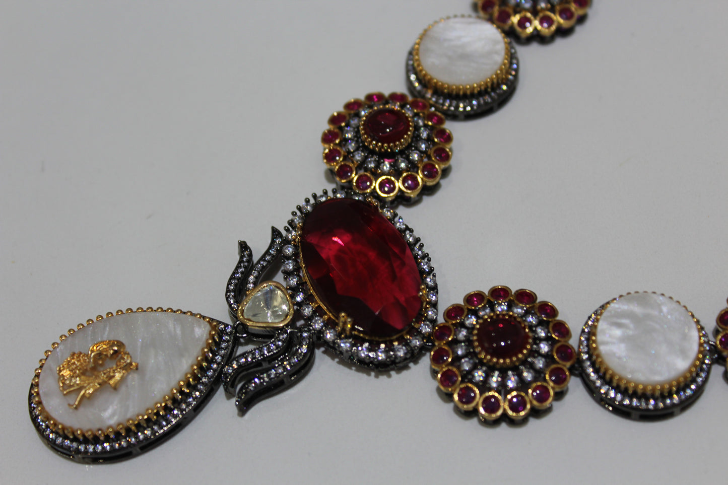 Royal Patiala Necklace Set - Ruby