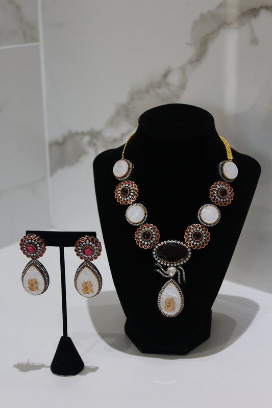 Royal Patiala Necklace Set - Ruby