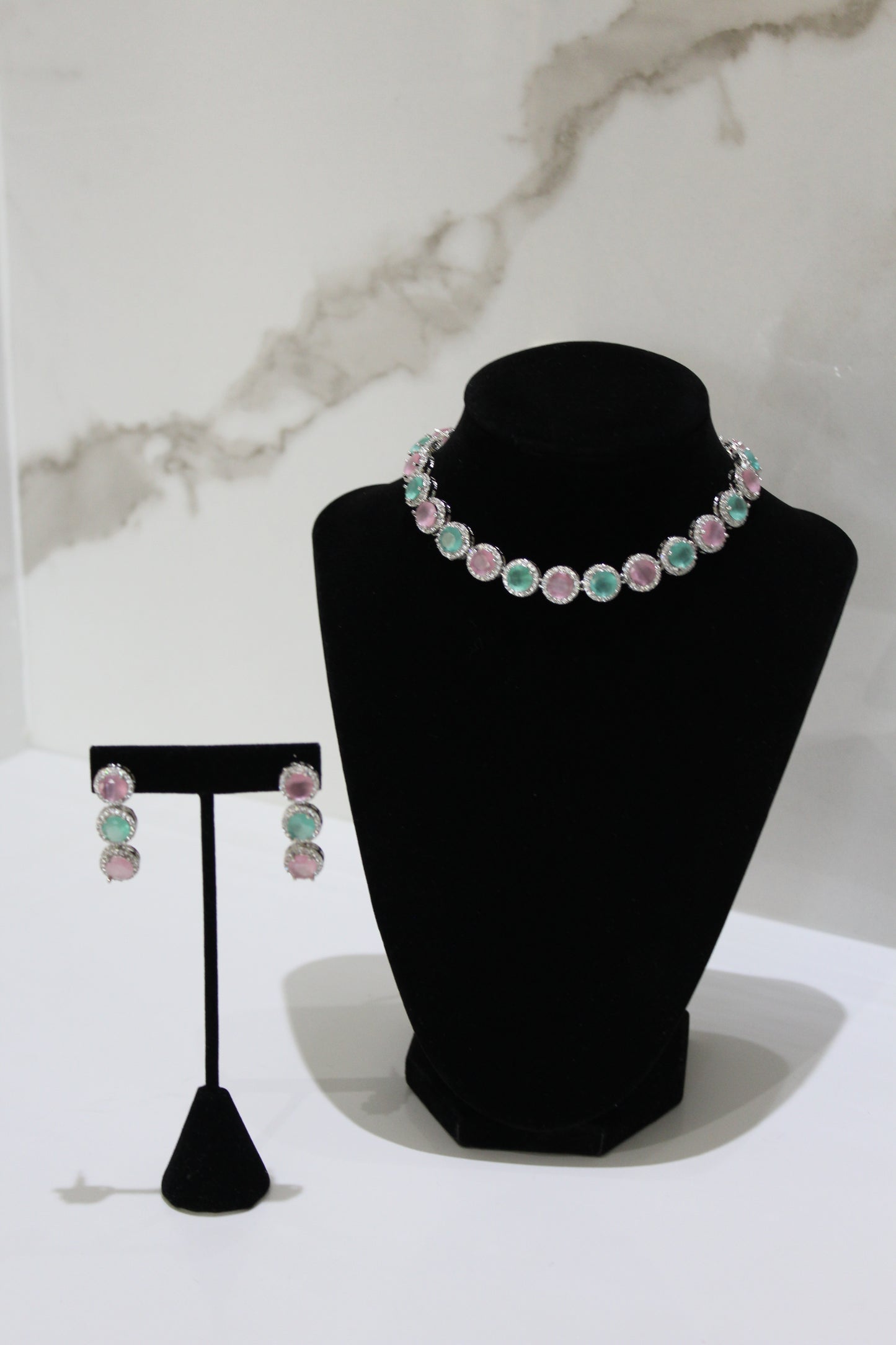 Elysian Gemstone Harmony Set - Mint and Pink