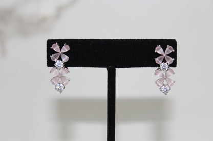 Crystal Petal American Diamond Set - Pink