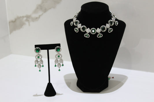 Emerald Allure American Diamond Set