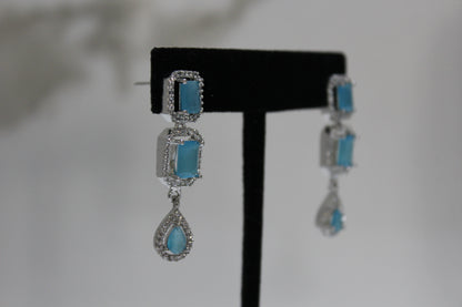 Icy Blue American Diamond Set