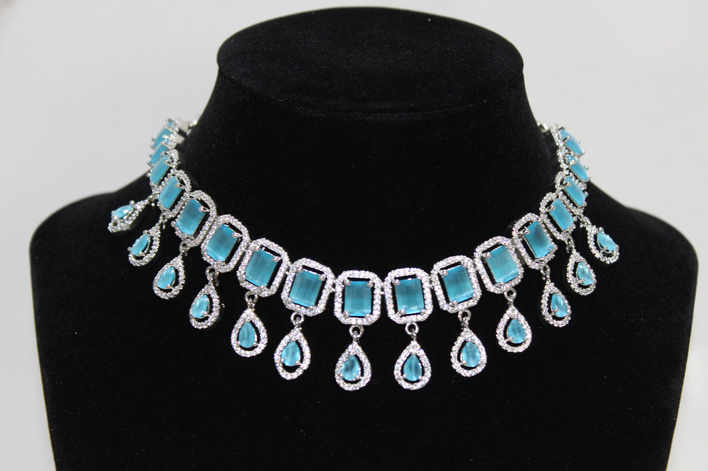 Icy Blue American Diamond Set