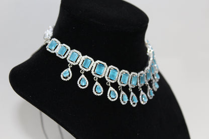 Icy Blue American Diamond Set