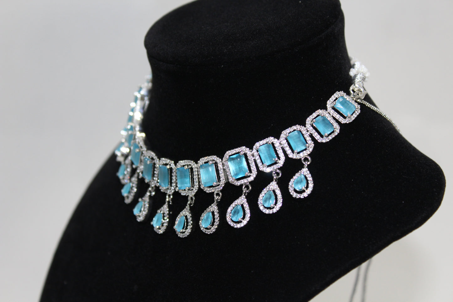 Icy Blue American Diamond Set