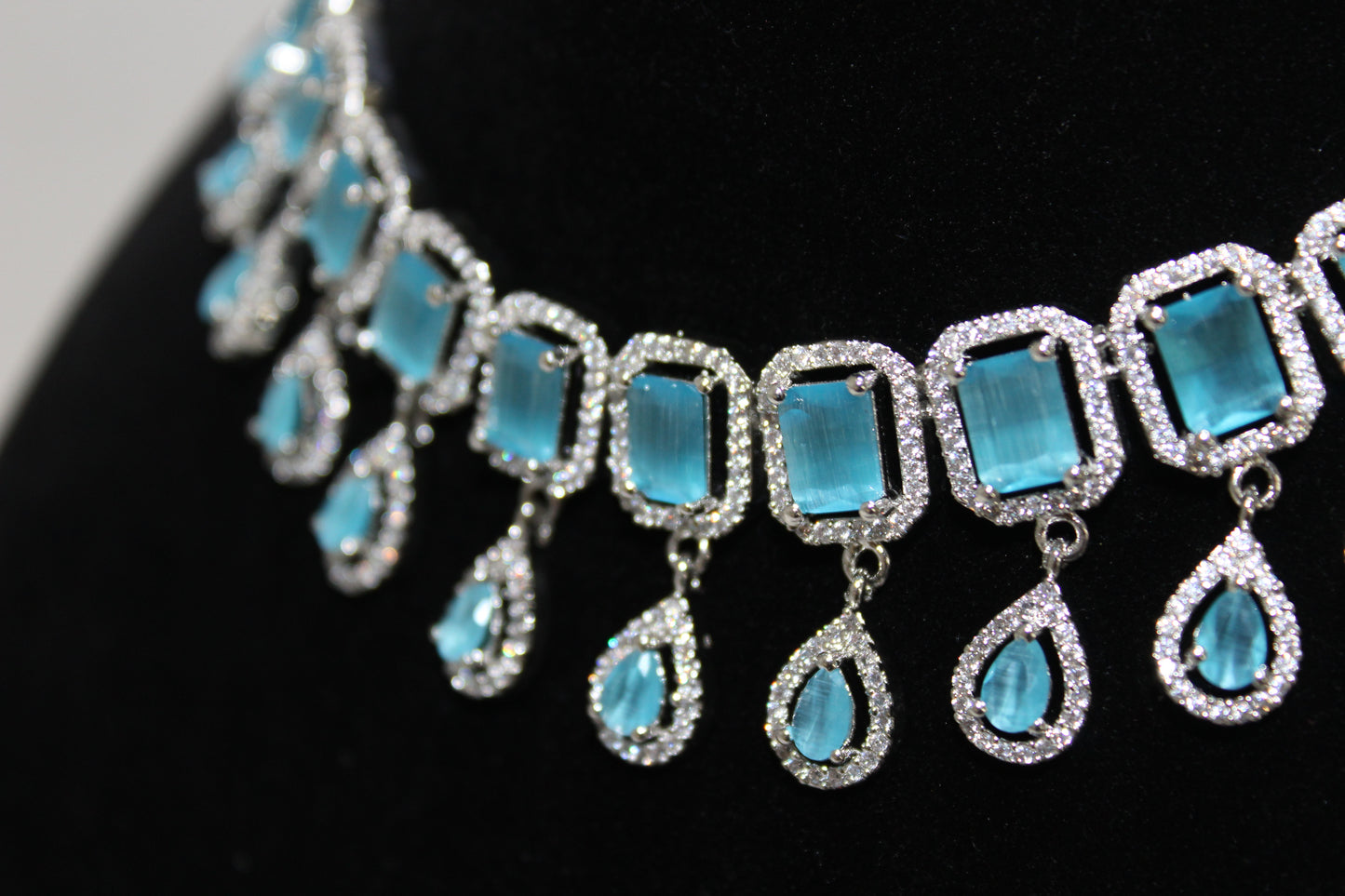 Icy Blue American Diamond Set