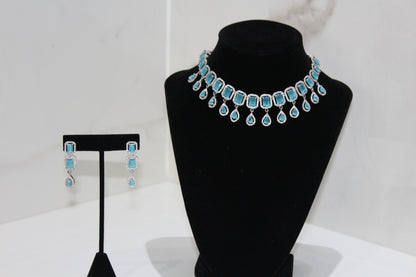 Icy Blue American Diamond Set