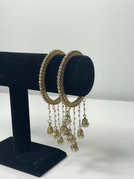 Dainty Slim Jhumka Bangles - Size 2.6