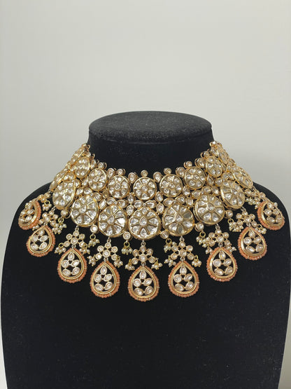 Peach Perfection Pachi Kundan Bridal Set