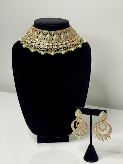 Sage Mist Pachi Kundan Choker Set