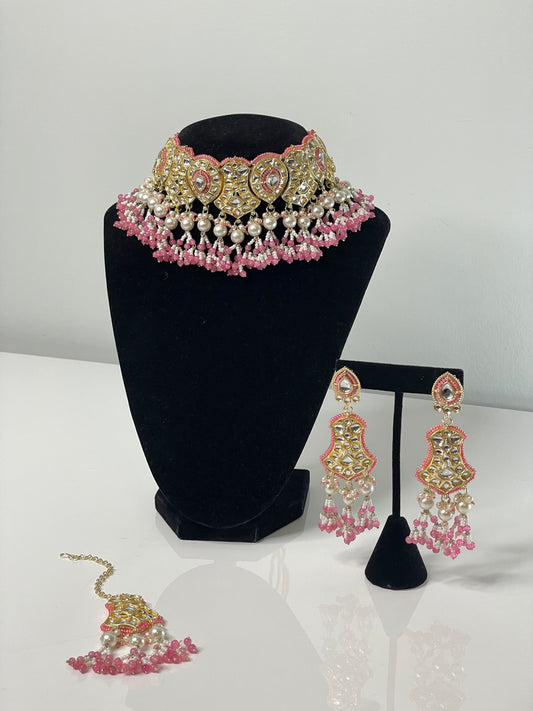 Blossom Glamour Choker Set - Pink