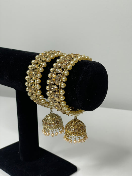 Golden Grace Jhumka Bangles