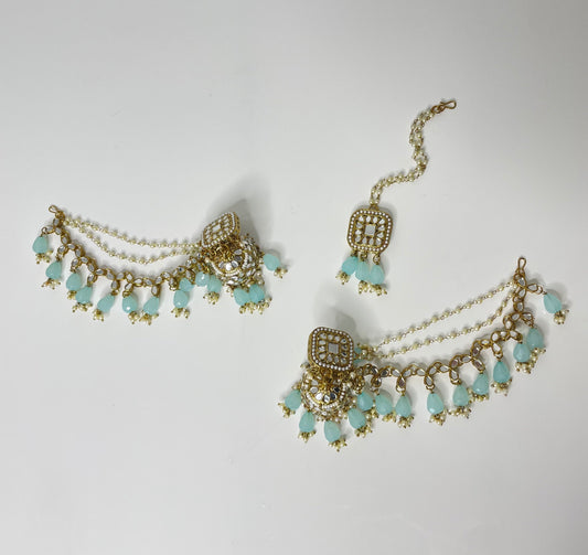 Starlit Chain Earrings and Tikka Set