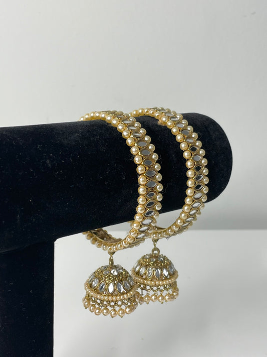 Sleek Reflection Jhumka Bangles