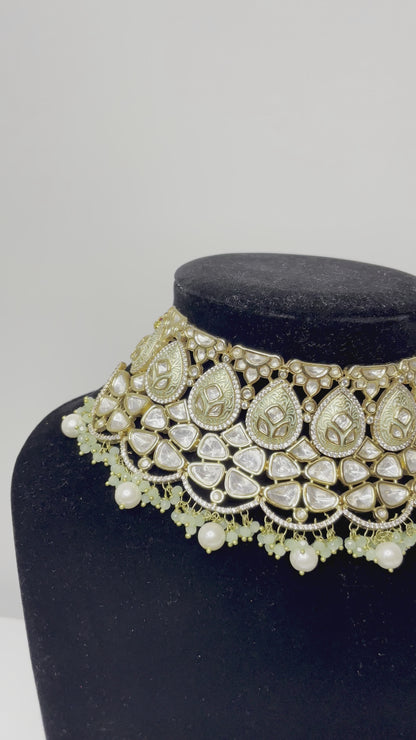 Sage Mist Pachi Kundan Choker Set