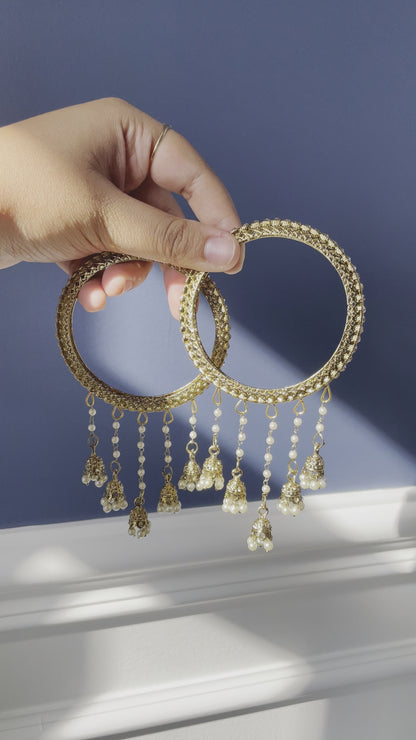 Dainty Slim Jhumka Bangles - Size 2.6